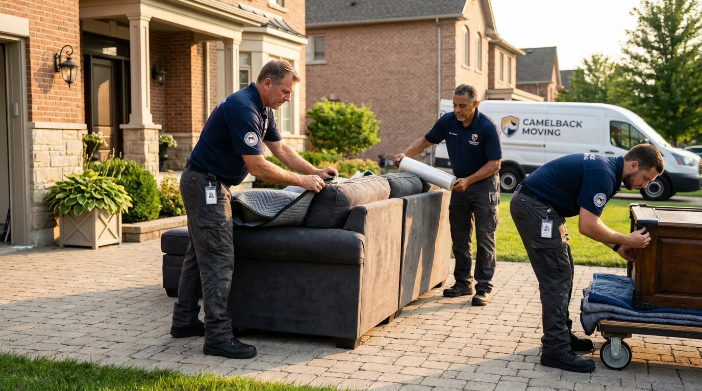 Large estate moving crew wrapping furniture in Buckner, KY