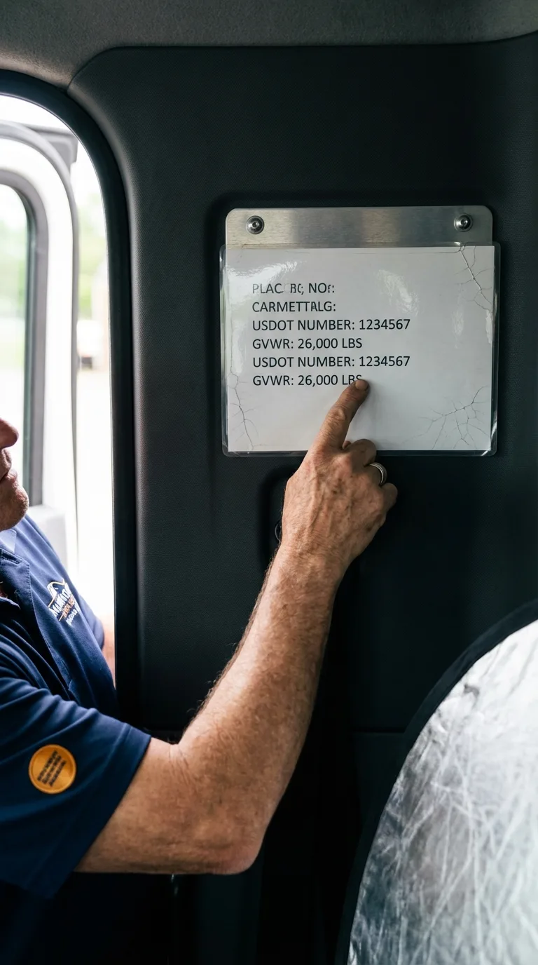USDOT licensing placard verification in Buckner